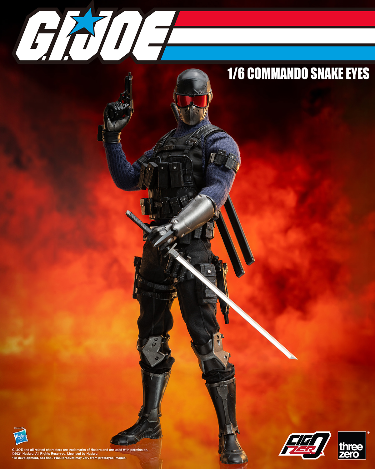 Pre-Order ThreeZero GI Joe Commando Snake Eyes Sixth Scale Figure